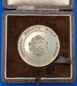 1951 Ken Bousfield Walton Heath Surrey County Golf Championship Medal, base metal, in Garrad case