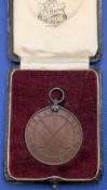 The Royal Jersey bronze Golf Medal, the Robin Prize, in CT Maine fitted case