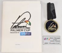 Golf Palmer Cup 2001 – Keith Williams GB&I Coach personal folder with programme, itinerary,