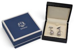 2014 Ryder Cup Gleneagles chrome plated Golf Ball Cufflinks, in original box - official PGA
