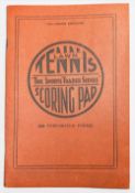 Period Lawn Tennis Score Pad Book, 30 unused perforated forms from the sporting trader series