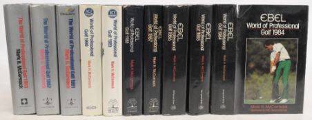 The World of Professional Golf by Mark H McCormack 1984-1993 – 10x editions of the annual in very