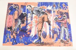 Bill Knowles Golf Art Print featuring passionate golfer Fred Astaire trying a few dance steps