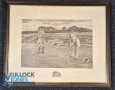 Dendy W Sadler, signed original golf engraving: 