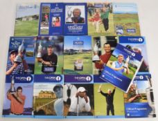 British Golf Open Championship programmes 1990-2013 to include 1990 with map and order of play,