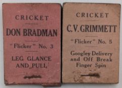 Don Bradman & C V Grimmett Cricket Flicker Books, Don Bradman and C V Grimmett google delivery and