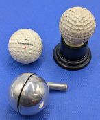 Novelty Silver Hallmarked Golf Ball Holder, containing a mesh Silver King No.2 ball, with a small