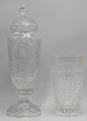 2x Cut Glass and Pressed Glass Golf Awards, an Old Memorial Spring Member Guest pressed glass vase