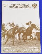 Horse Racing Grand National 1991 racecard hand signed by 35 jockeys who raced in the Grand