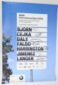 2005 BMW International Open Munich multi-signed Golf Tournament Poster – features 7x signatures of