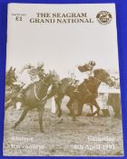 Horse Racing Grand National 1991 racecard hand signed by all 40 jockeys who raced in the Grand