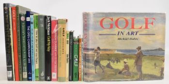 Golf Books to include Golf in Art 1996 Michael Hobbs, Gary Player’s Golf Class Book 4 1980, Golf