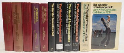 The World of Professional Golf by Mark H McCormack 1974-1983 - 10x editions of the annual in very