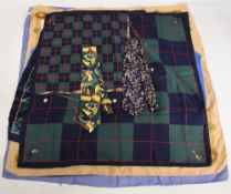 Golfing Silk Scarves, Ties and a jumper to include a European Golf Association Scarf in packaging, a