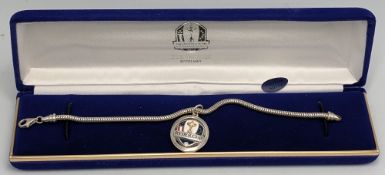 2014 Ryder Cup Gleneagles Sterling Silver Branded Bracelet, in original Ryder cup case, official