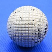 Large mesh pattern gutty Golf Ball with 90% original paintwork, no strike marks apparent