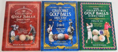 The Collectible Golf Ball Directory Folio 1, 2 and 3, all in excellent condition