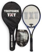Unusual Tretorn TXT Speed Gun Tennis Racket, a modern racket fitted with digital monitor to tell you