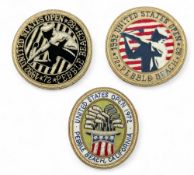 3x United States Open Golf at Pebble Beach - Blazer Crest Badge Patches, 1972 x2, and 1992 with