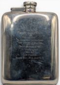 1919 Trafford Golf Club Silver Hallmarked Hipflask Trophy in aid of the Kings Fund for Disabled