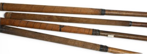 4x Early socket neck small head persimmon woods incl 3x drivers stamped by James Braid, Tom