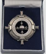 1864 Yarrow Archers Captains white metal Brooch, Ellen Alison with arow head motif