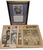 Lennox Lewis Boxing framed Autograph, with COA, plus 4 vintage 1963/63 boxing weekly magazines