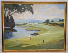 G C Barlow Gleneagles Golf Club large Oil on Canvas Painting - #86cm x110cm