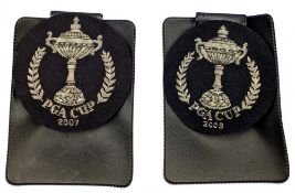 2007 and 2009 Official PGA Cup Matches Players silver braid blazer breast pocket crest badge -