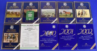 Horse Racing Grand National meeting racecards and tickets 1992-2002 to include 1992, 1994 and