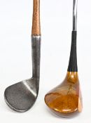 Early smooth face rut iron - hand forged stamped J. Harrison faintly to rear, no maker’s details