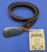 Struckwell Mashie Golf Belt, leather belt with an original golf club head - from 1910-1925, this one