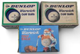 3x Dunlop Warwick Golf Ball Boxes, sets of 6 wrapped balls (unused)