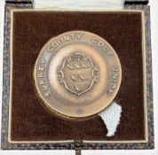 1949 Surrey County Golf Union 'Club Championship' Bronze Medal - awarded to Ken Bousfield,