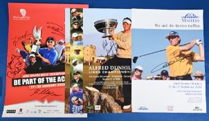 3x Signed Golf Tournament Posters - features a multi-signed 2008 Abu Dhabi poster names incl Ian