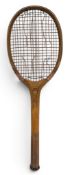 Rare George Gibson Bussey 'Wavy Wedge' Victoria extra light Tennis Racket c1920 with trademark