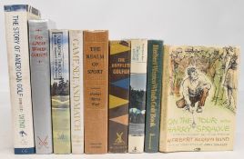 Golfing Books by Herbert Warren Wind to include On the Tour with Harry Sprague 1960, Herbert