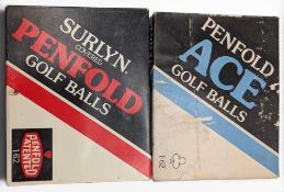 2x Period Penfold Ace Golf Ball Boxes - boxed sets of 12 balls in threes, boxed and wrapped