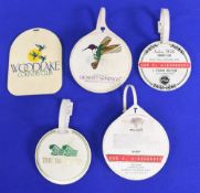 Collection of 5x golf club bag labels to include Woodlake Country Club Indiana Wells, Desert