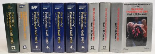 The World of Professional Golf by Mark H McCormack 1994-2003 – 10x editions of the annual in very
