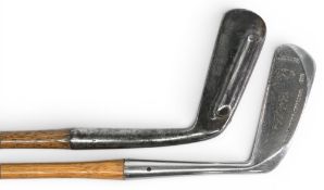 2x Golf putters features a Charles Johns rustless putter with Geo Nicoll hand cleek mark with square
