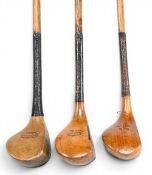 3x Small head scared neck brassies by maker’s W Dell, J Carstairs of Leven with central black face