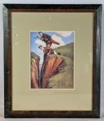 Charles Crombie Golf Print - What Shall I Take for This, a modern print under glass - size #50cm x
