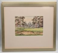 c1930 Pair of Original Watercolour Paintings - Ivor Mackenzie - with golf course images of the