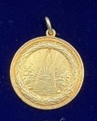 1948 Belgium BPGA 'Chamionant des Professeurs' yellow metal Golf Fob Medal 11.0g