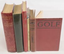 Vintage Golf Books to include Golf 1922 Arnaud Massy, Golf Isn’t Hard 1949 Norman G von Nida, Tips