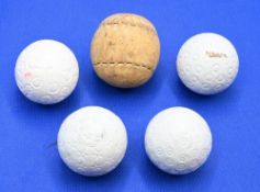 5x Replica Golf Balls features a replica Feathery styled golf ball, ‘The Challenger’ with star