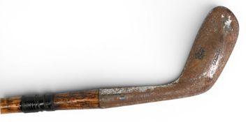 Unusual Myles of Scotland Patent heavily round backed short head driving iron stamped Rexor -