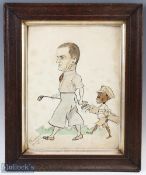 P Fillenham Johannesburg 1931 “Caricature Golfer and caddy - Houghton Golf Club