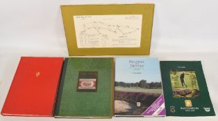 Golfing Books including histories and a map of Walton Heath Golf Course from 1907, to include